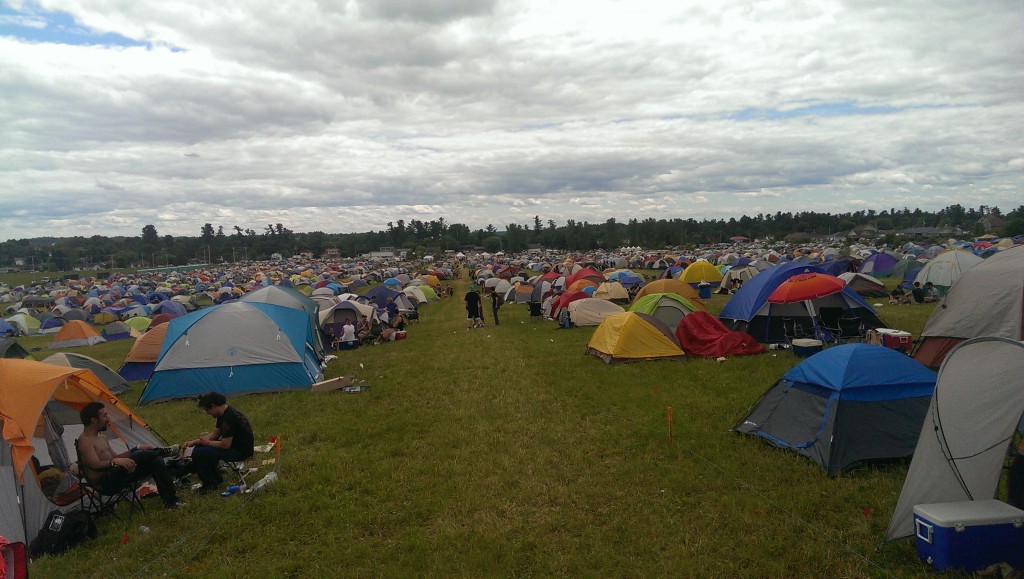 A shot from our camp site, us and over 3000 other tents.