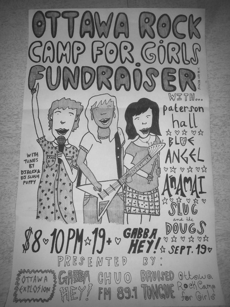 ORC4Girls, ottawa rock camp for girls, blue angel, patterson hall, fundraiser, gabba hey, indie