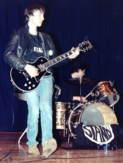 Doug MacPherson and Glen 'Wally' Wallce' rehearsing, circa 1987.