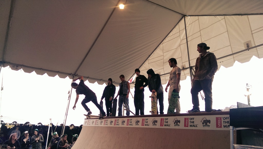 Antique and Vans skaters on the half-pipe at Beau's Oktoberfest in Van Kleek Hill.