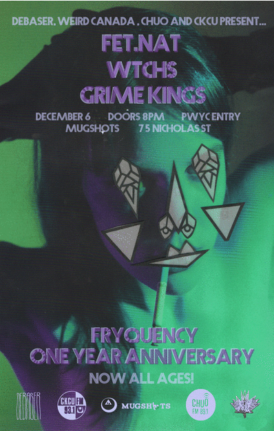 Fryquency, fet.nat, wtchs, grime kings, mugshots, anniversary