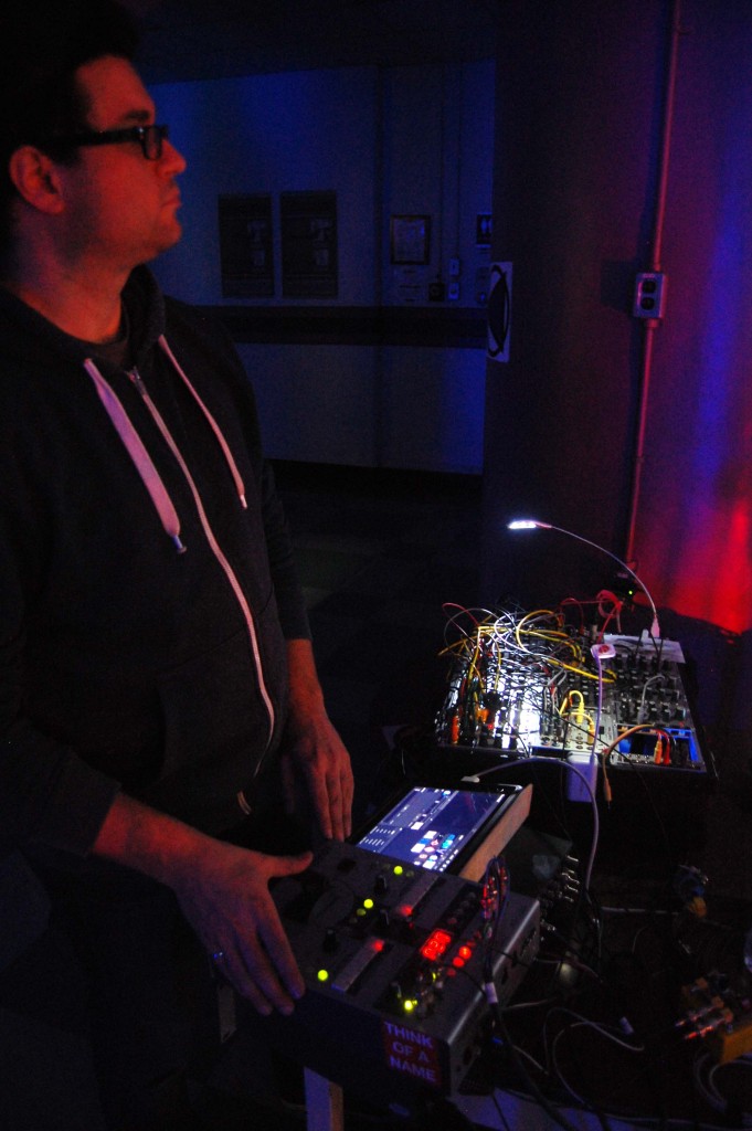 Hard Science delivering the visuals at the Diefenbunker during  MEGAPHONO in Ottawa, ON. Photo: Eric Scharf