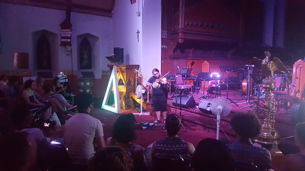 Melody McKiver performing at St. Alban's Church during Arboretum 2015.