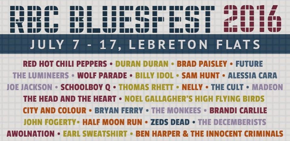 ottawa bluesfest, 2016. lineup, announcement