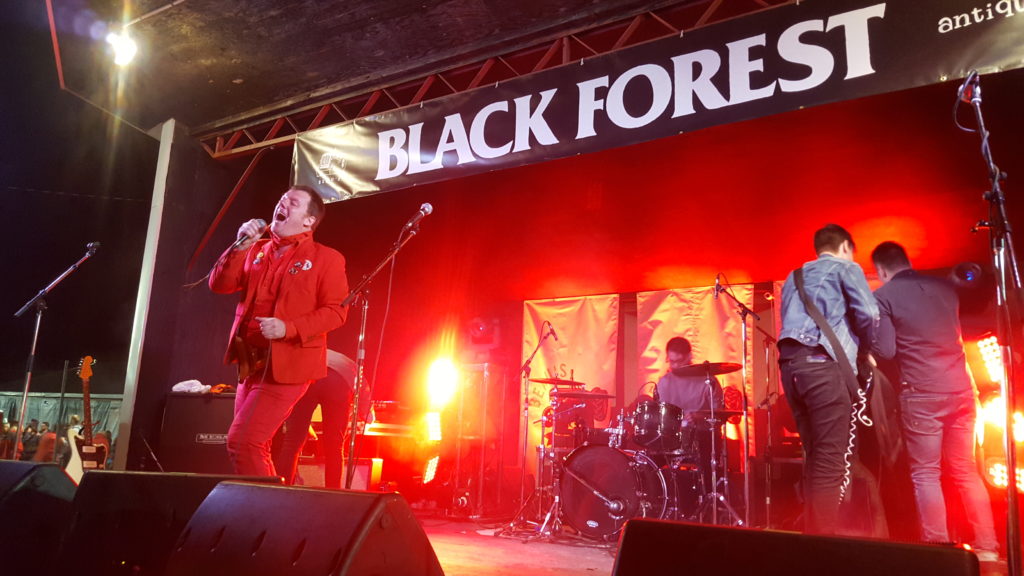 Remi Royale entertaining the crowd between set at the Black Forest stage at Beau's Oktoberfest 2016. Photo: Eric Scharf